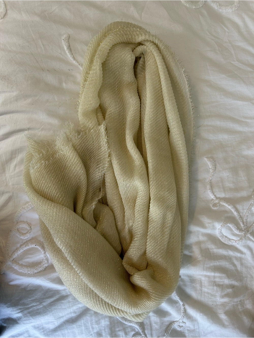Kohl's Shimmery Cream Infinity Scarf